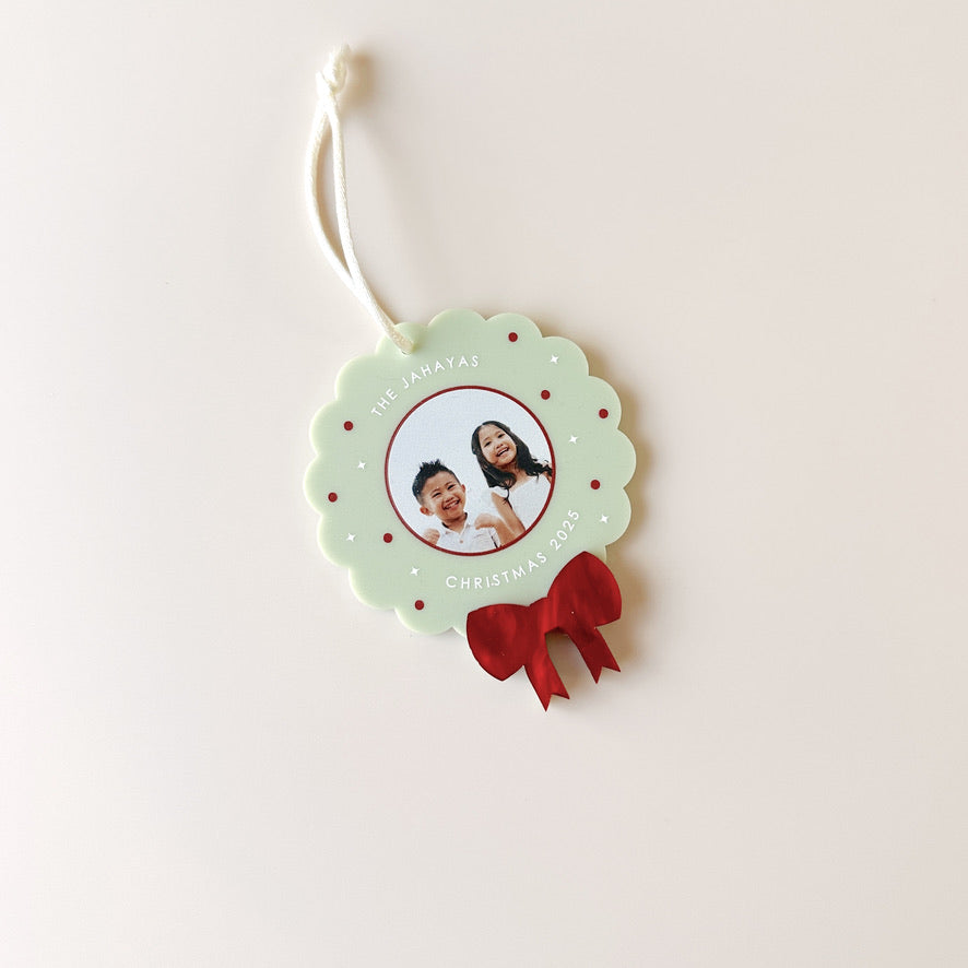 Christmas Photo Ornament - Wreath