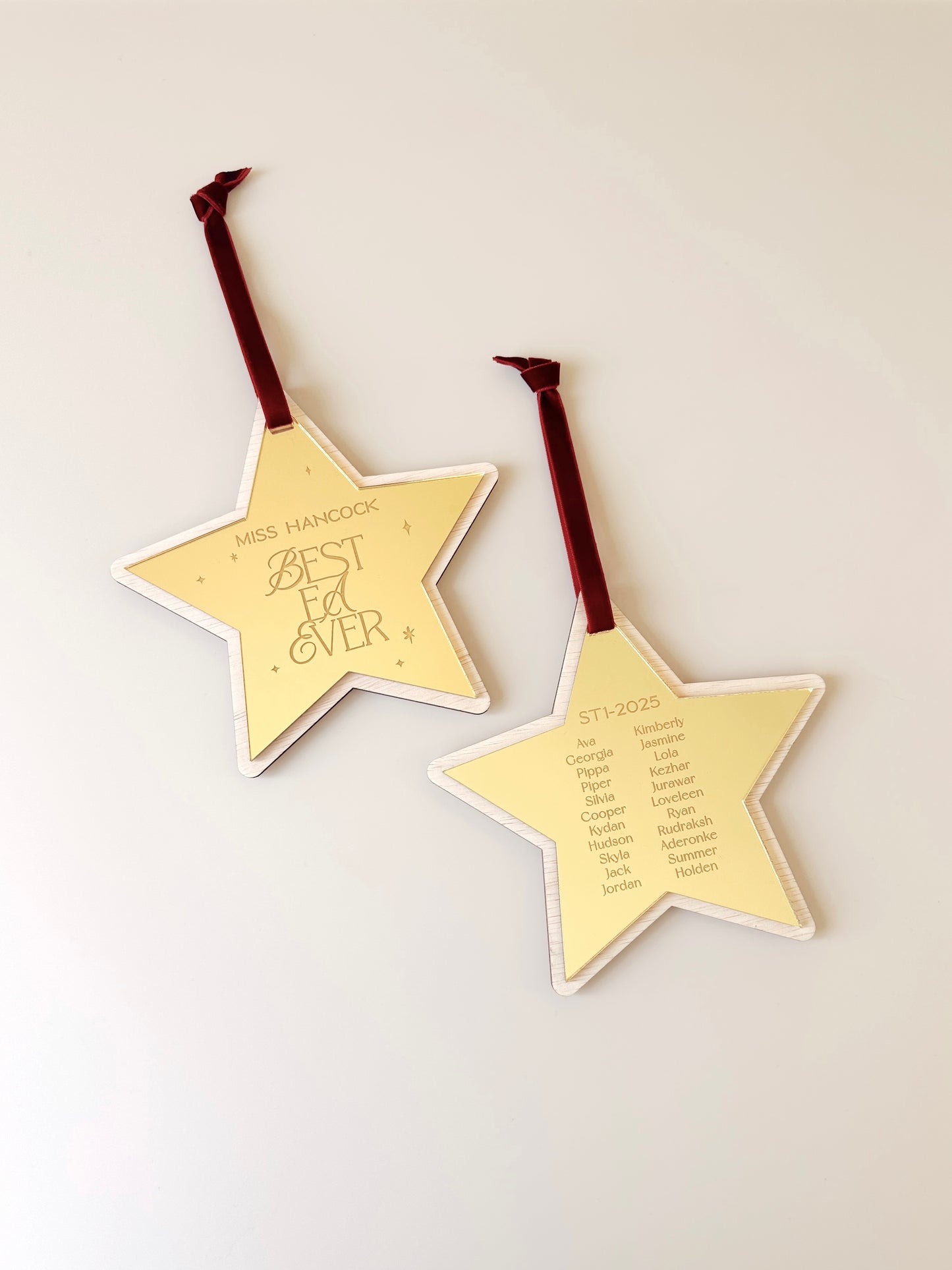 Medium Star Ornament - Teacher's Gift